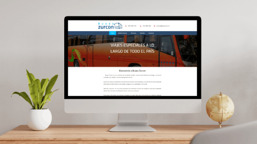 Sitio web desarrollado para Empresa de transporte Buses Zurcon en Santiago de Chile