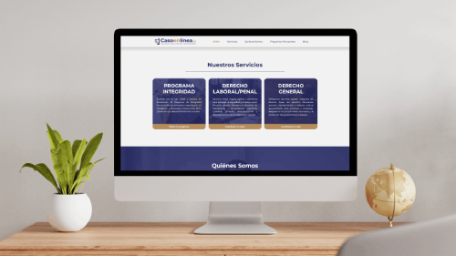Sitio web desarrollado para Equipo de abogados Caso en Línea en Santiago de Chile